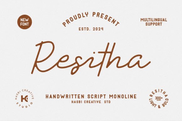 Resitha: A Refined Script Font for Small Business Branding